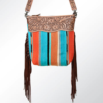 American Darling GIBGX215 Signature Crossbody Hand Tooled Saddle Blanket Genuine Leather Women Bag Western Handbag Purse